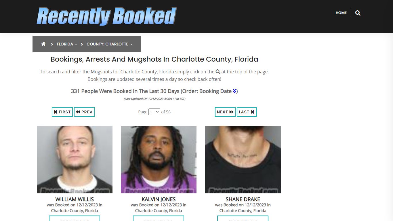 Recent bookings, Arrests, Mugshots in Charlotte County, Florida